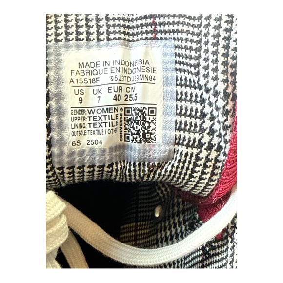 Converse Women's Chuck Taylor All Star Madison Plaid High-Top Sneakers, Size 9 - Picture 9 of 10